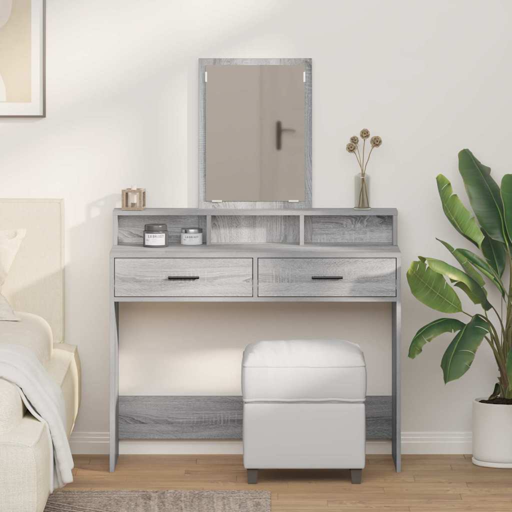 Coiffeuse Gris Sonoma 100 x 41 x 140 cm Bois d'ingénierie