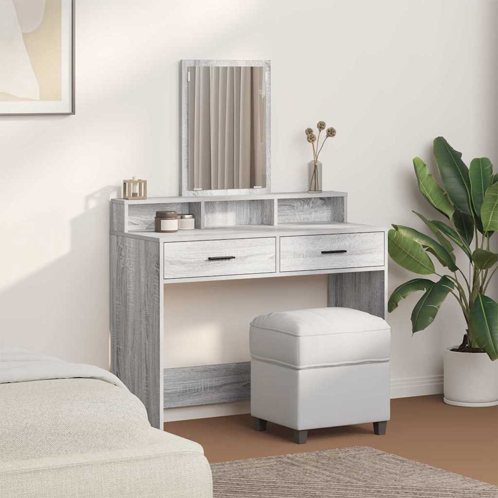 Coiffeuse Gris Sonoma 100 x 41 x 140 cm Bois d'ingénierie