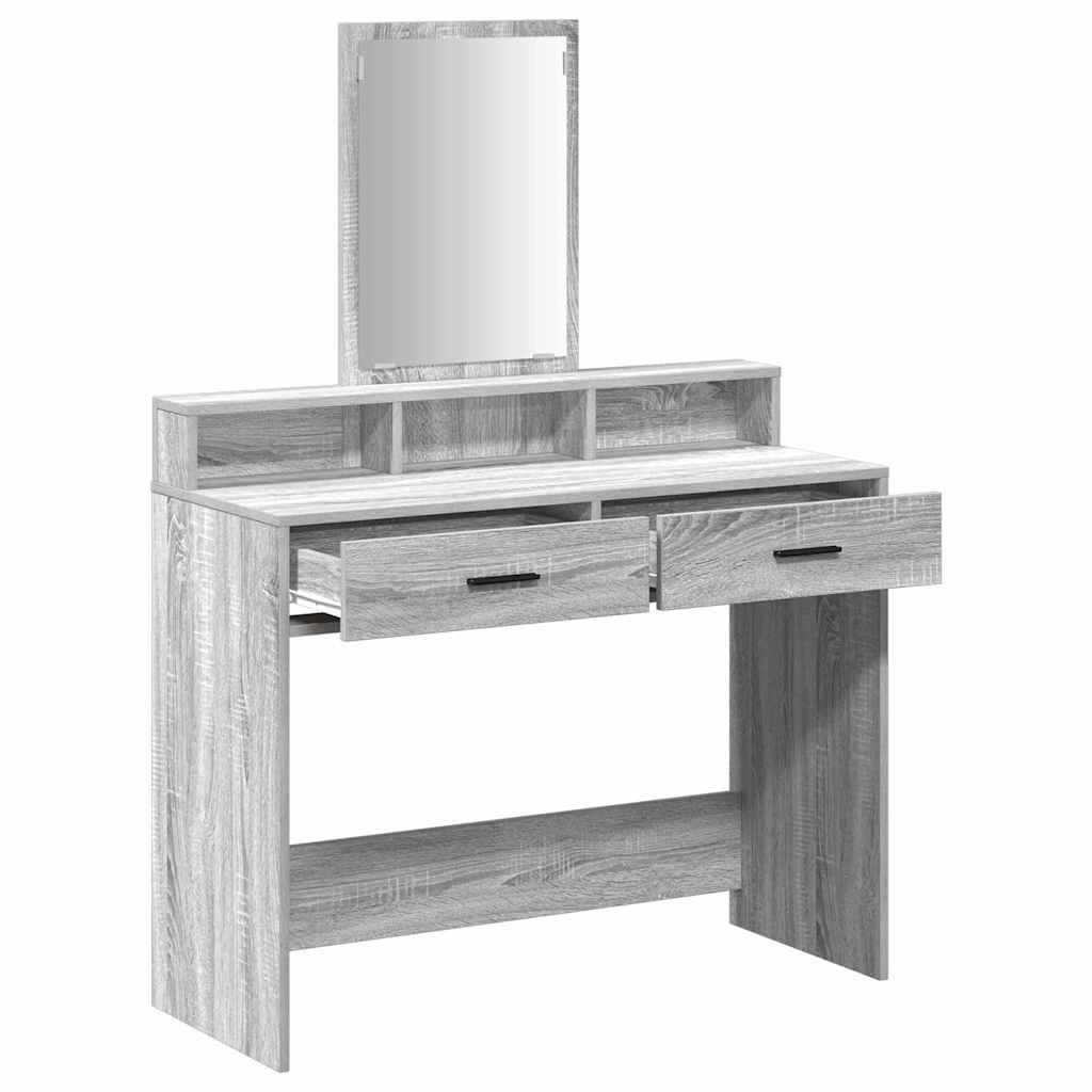 Coiffeuse Gris Sonoma 100 x 41 x 140 cm Bois d'ingénierie
