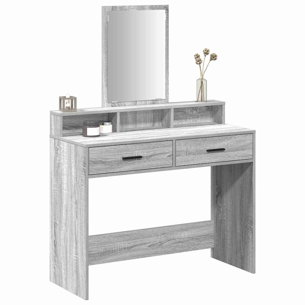 Coiffeuse Gris Sonoma 100 x 41 x 140 cm Bois d'ingénierie