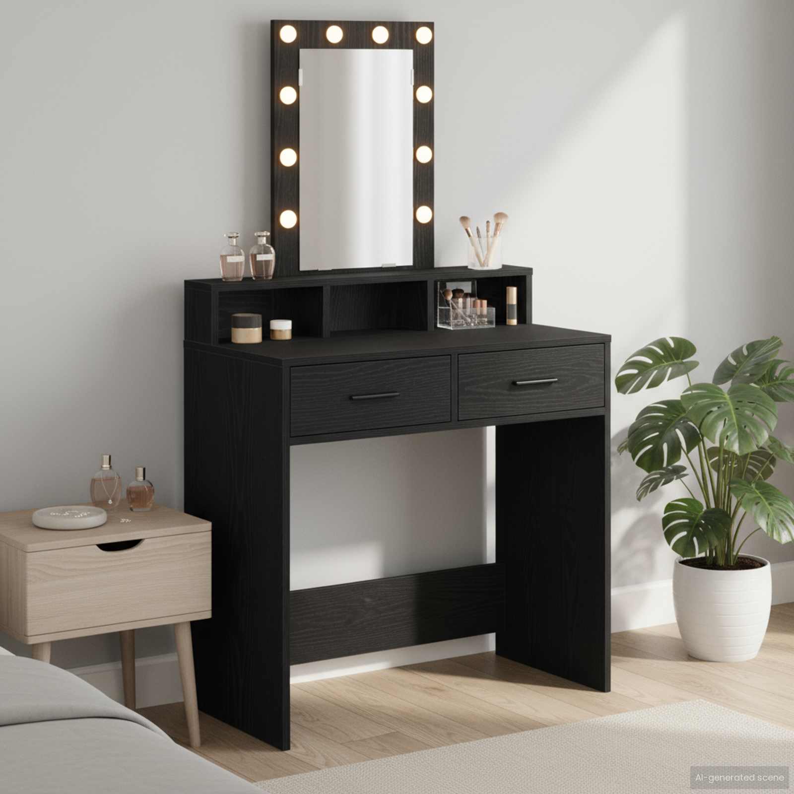 Table de Toilette Noir 79 x 41 x 140 cm Bois d'ingénierie - XIOS