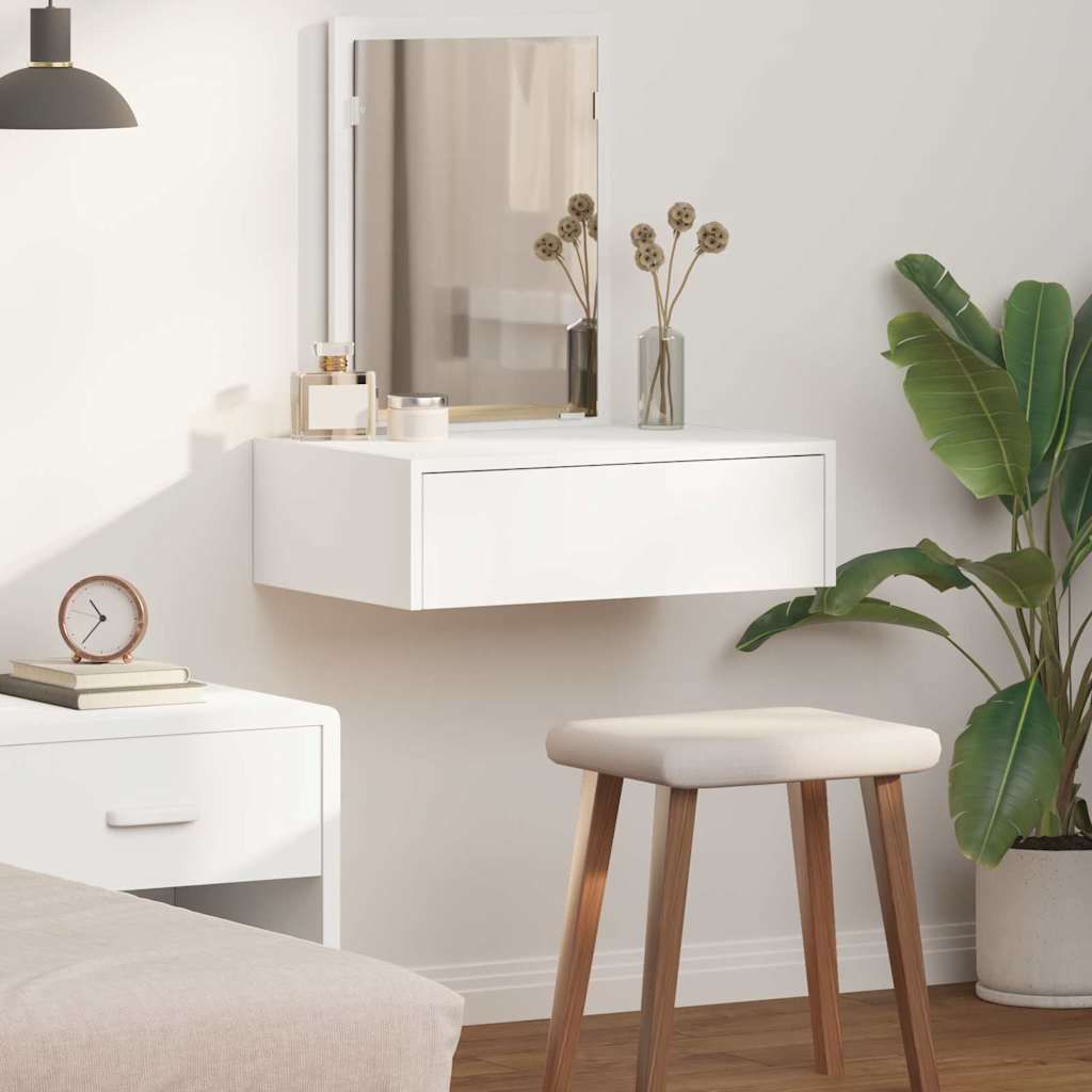 Table de Toilette Blanc 60 x 40 x 70 cm Bois d'ingénierie