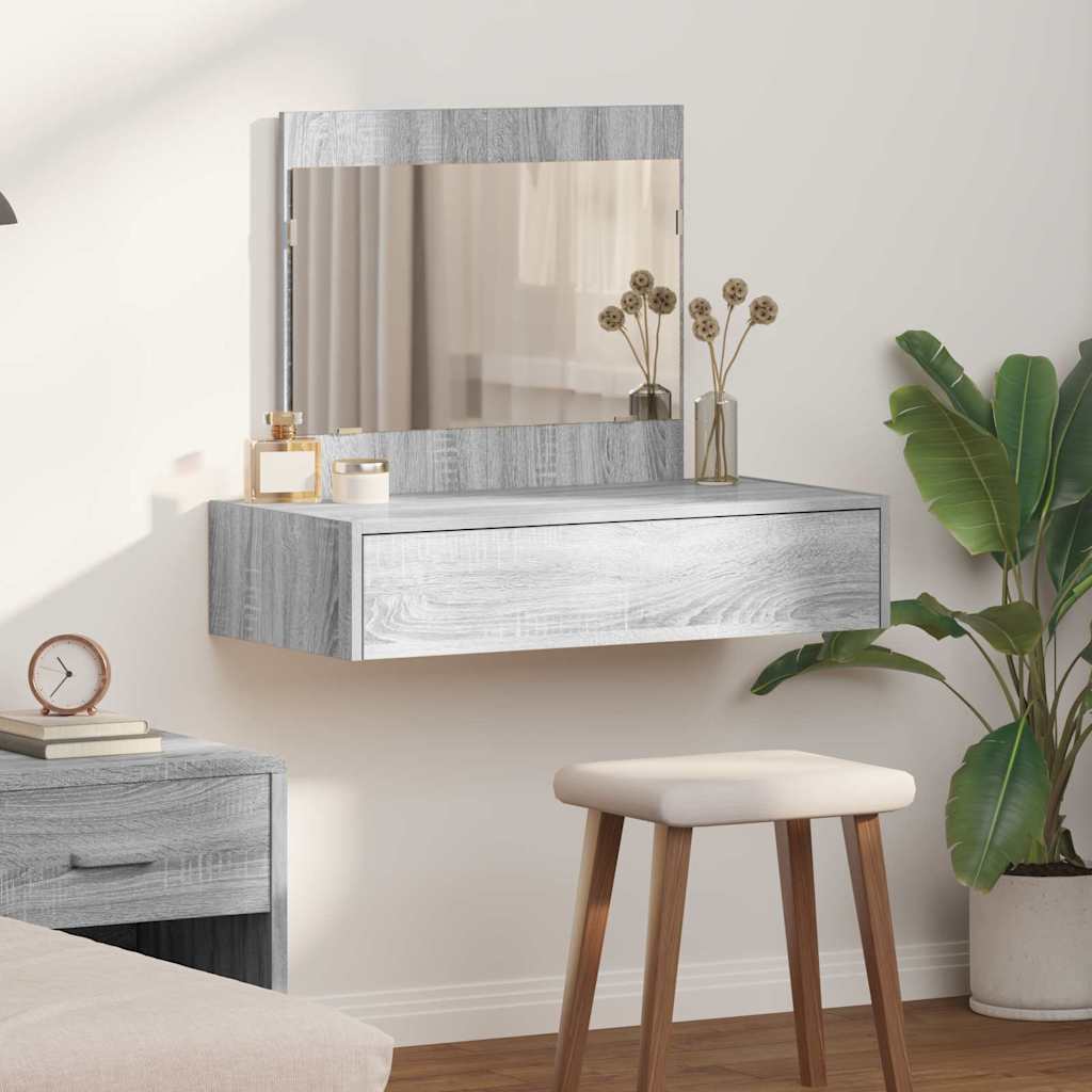 Table de Toilette Gris 83 x 40 x 70 cm Bois d'ingénierie