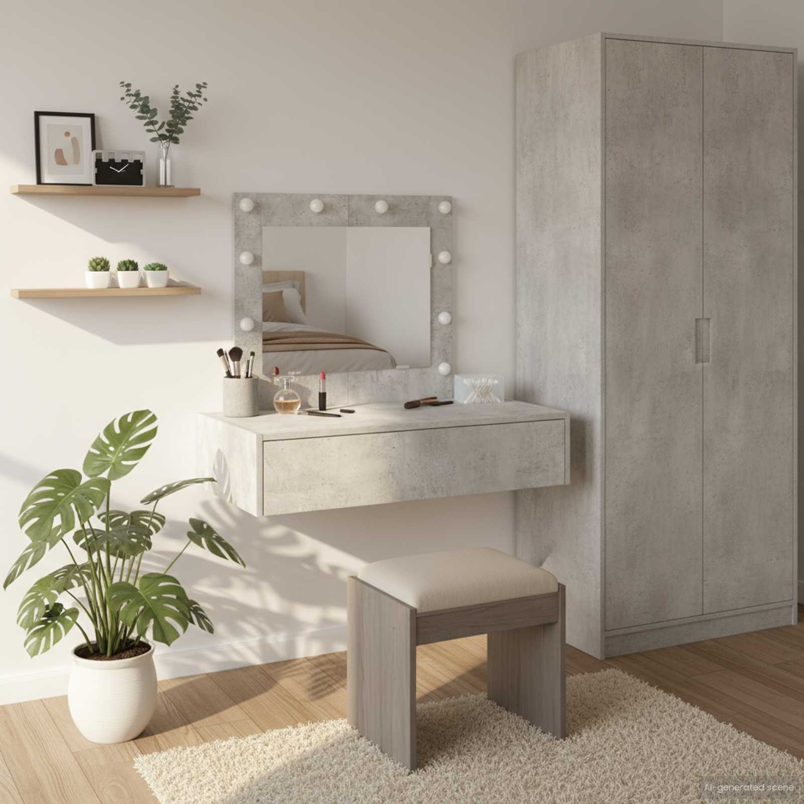 Table de Toilette Gris 83 x 40 x 70 cm Bois d'ingénierie - XIOS