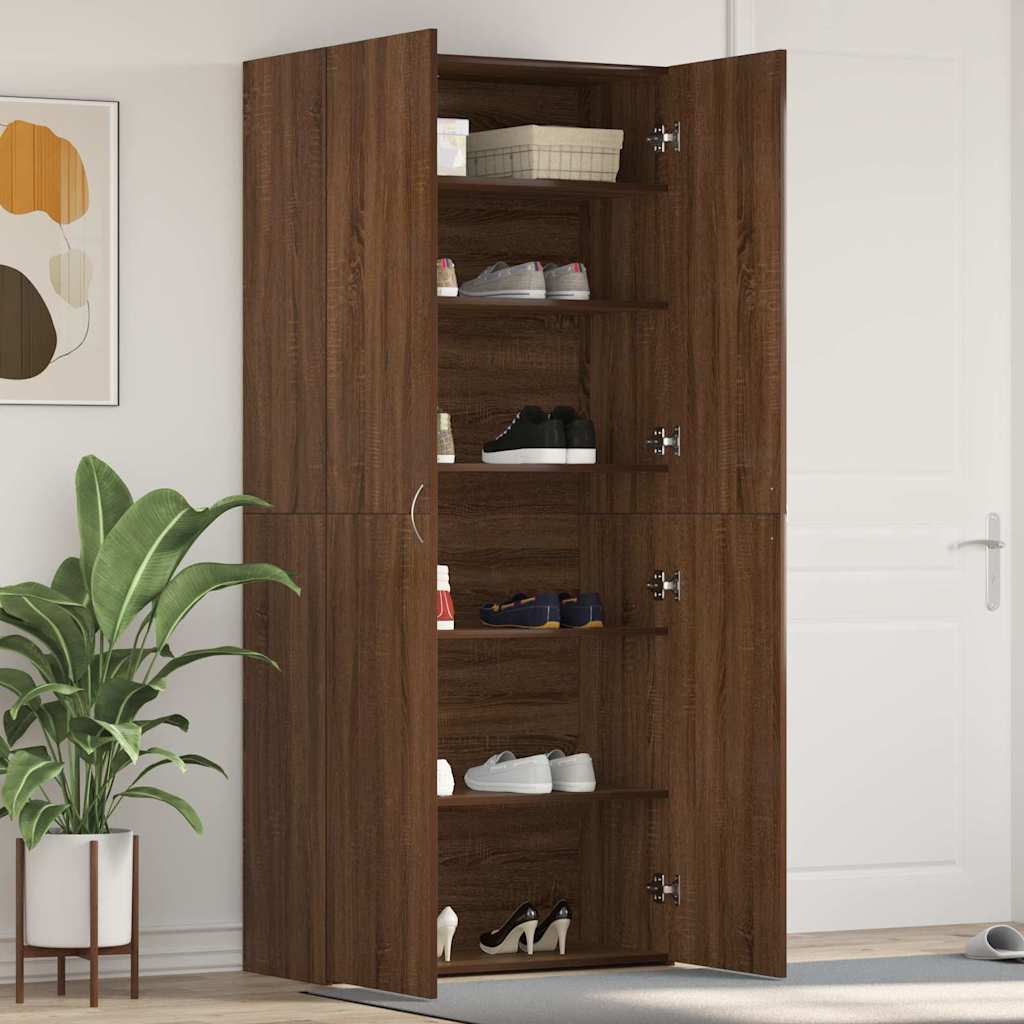 Cabinet à chaussures avec étagère Marron 80 x 35.5 x 180 cm - XIOS