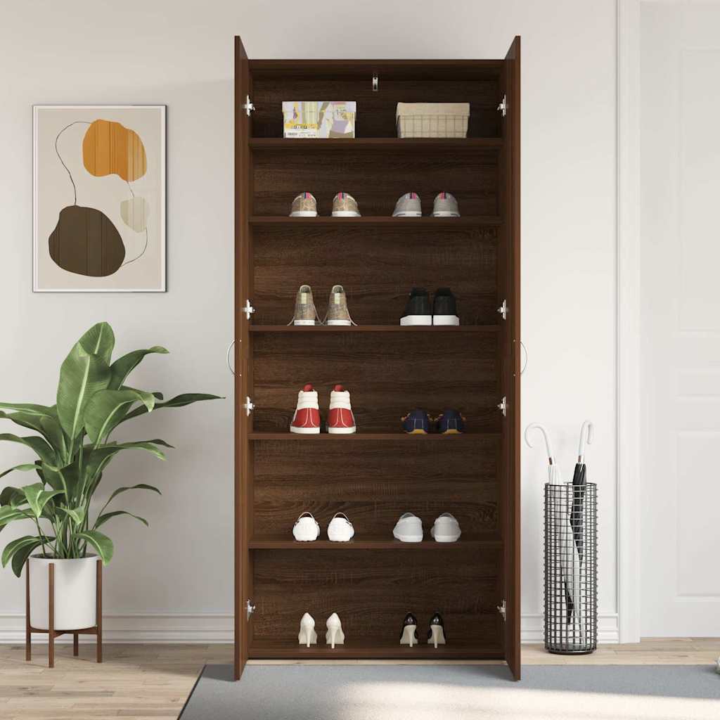 Cabinet à chaussures avec étagère Marron 80 x 35.5 x 180 cm - XIOS