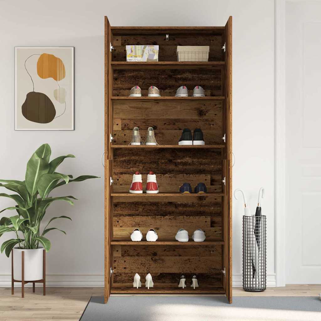 Cabinet à chaussures avec étagère Marron 80 x 35.5 x 180 cm - XIOS
