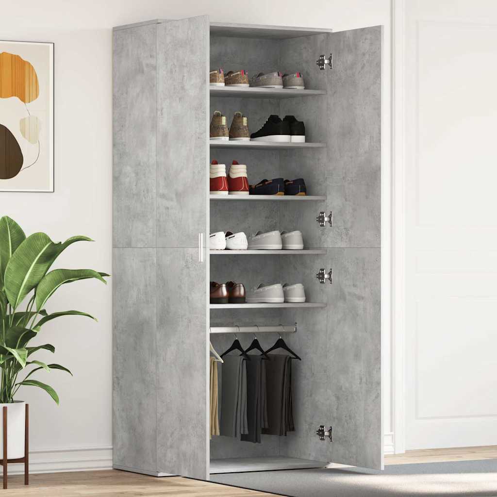 Cabinet à chaussures Gris 80 x 39 x 180 cm Bois d'ingénierie - XIOS