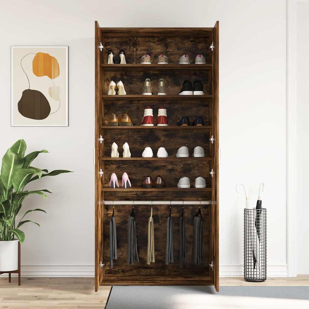 Cabinet à chaussures Marron 80 x 39 x 180 cm Bois d'ingénierie - XIOS