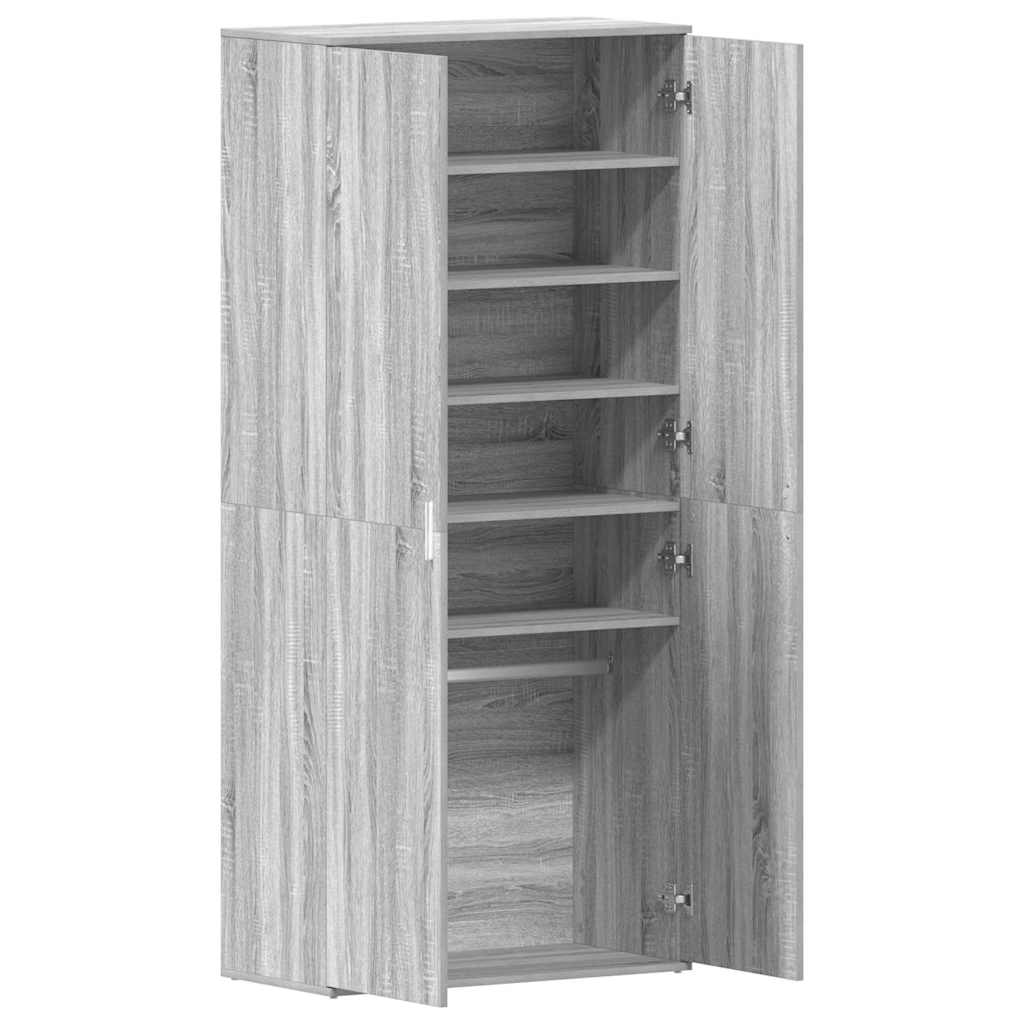 Cabinet à chaussures Gris 80 x 39 x 180 cm Bois d'ingénierie - XIOS