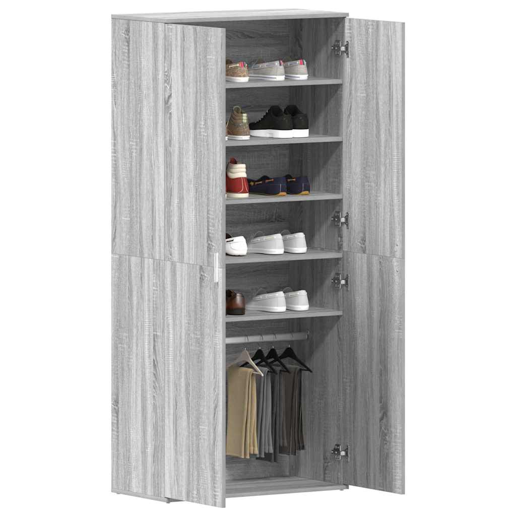 Cabinet à chaussures Gris 80 x 39 x 180 cm Bois d'ingénierie - XIOS
