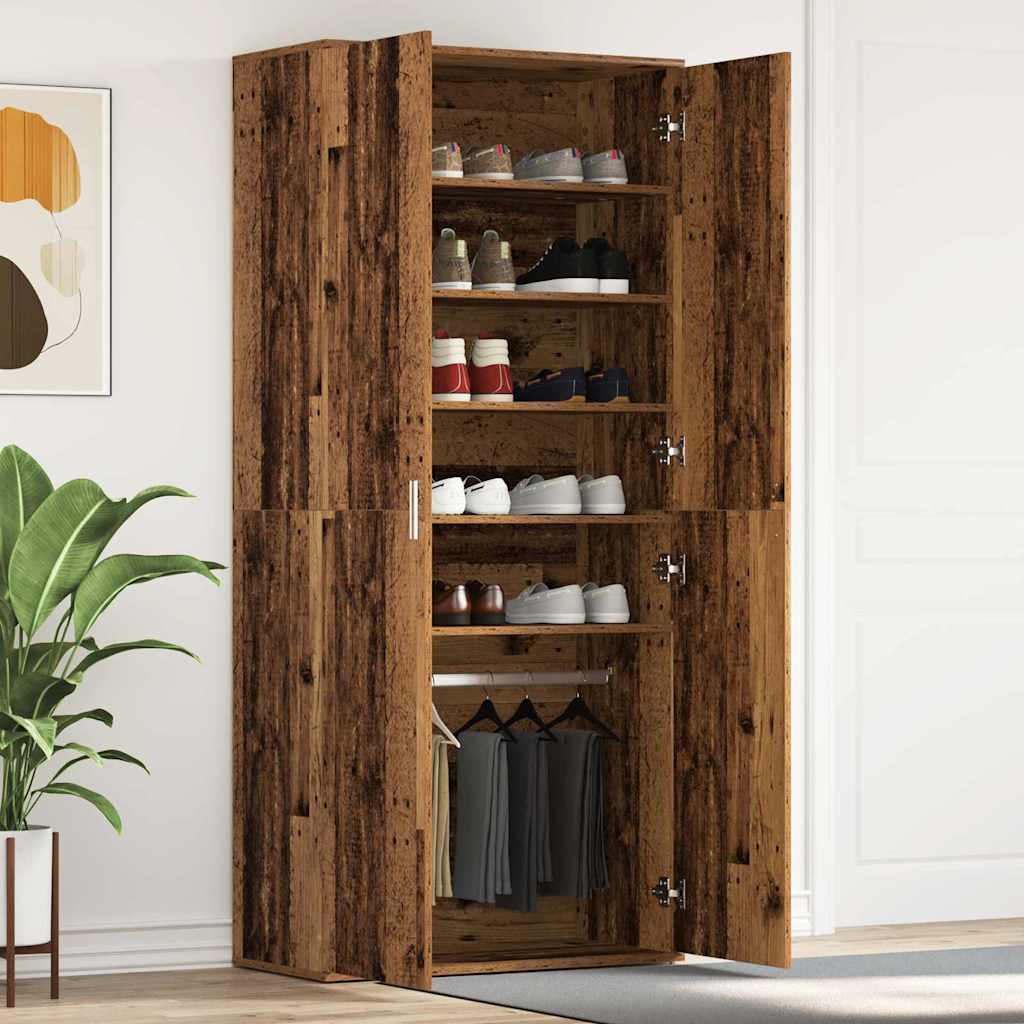 Cabinet à chaussures Marron 80 x 39 x 180 cm Bois d'ingénierie - XIOS