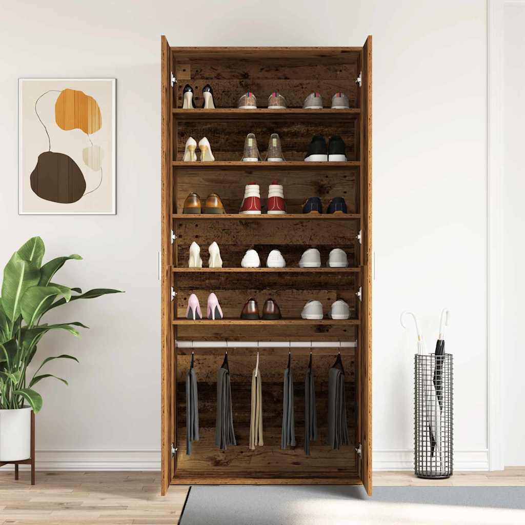 Cabinet à chaussures Marron 80 x 39 x 180 cm Bois d'ingénierie - XIOS