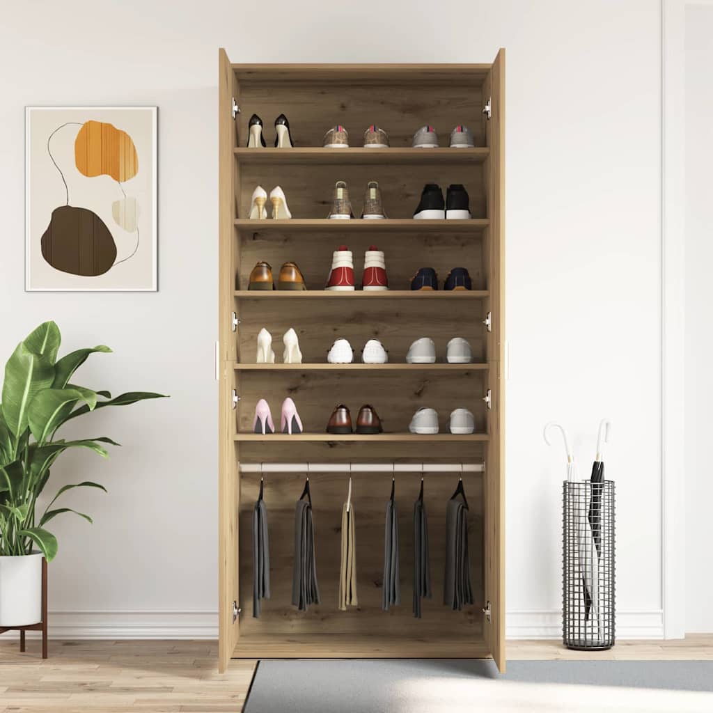 Cabinet à chaussures Marron 80 x 39 x 180 cm Bois d'ingénierie - XIOS
