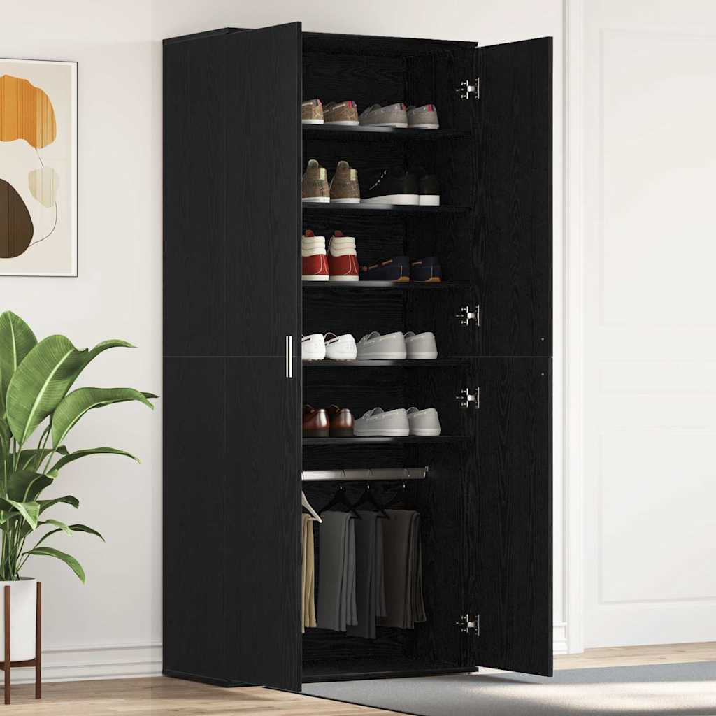 Cabinet à chaussures Noir 80 x 39 x 180 cm Bois d'ingénierie - XIOS
