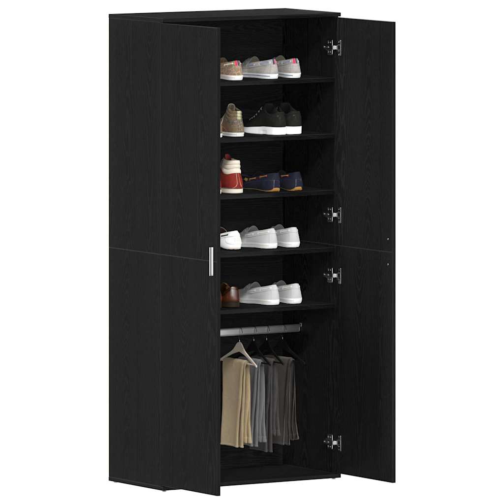 Cabinet à chaussures Noir 80 x 39 x 180 cm Bois d'ingénierie - XIOS