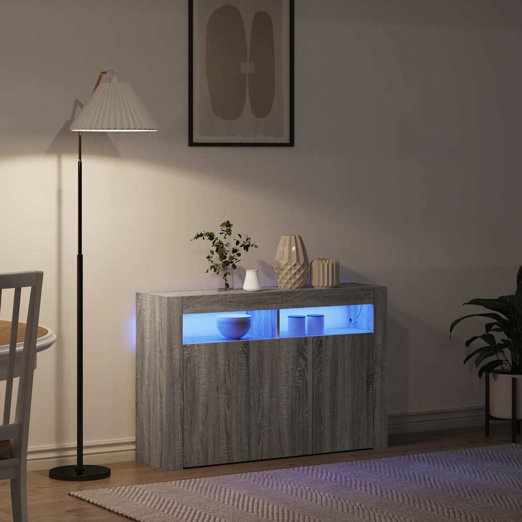 Buffet Sonoma gris 116 x 30 x 75 cm Bois d'ingénierie - XIOS