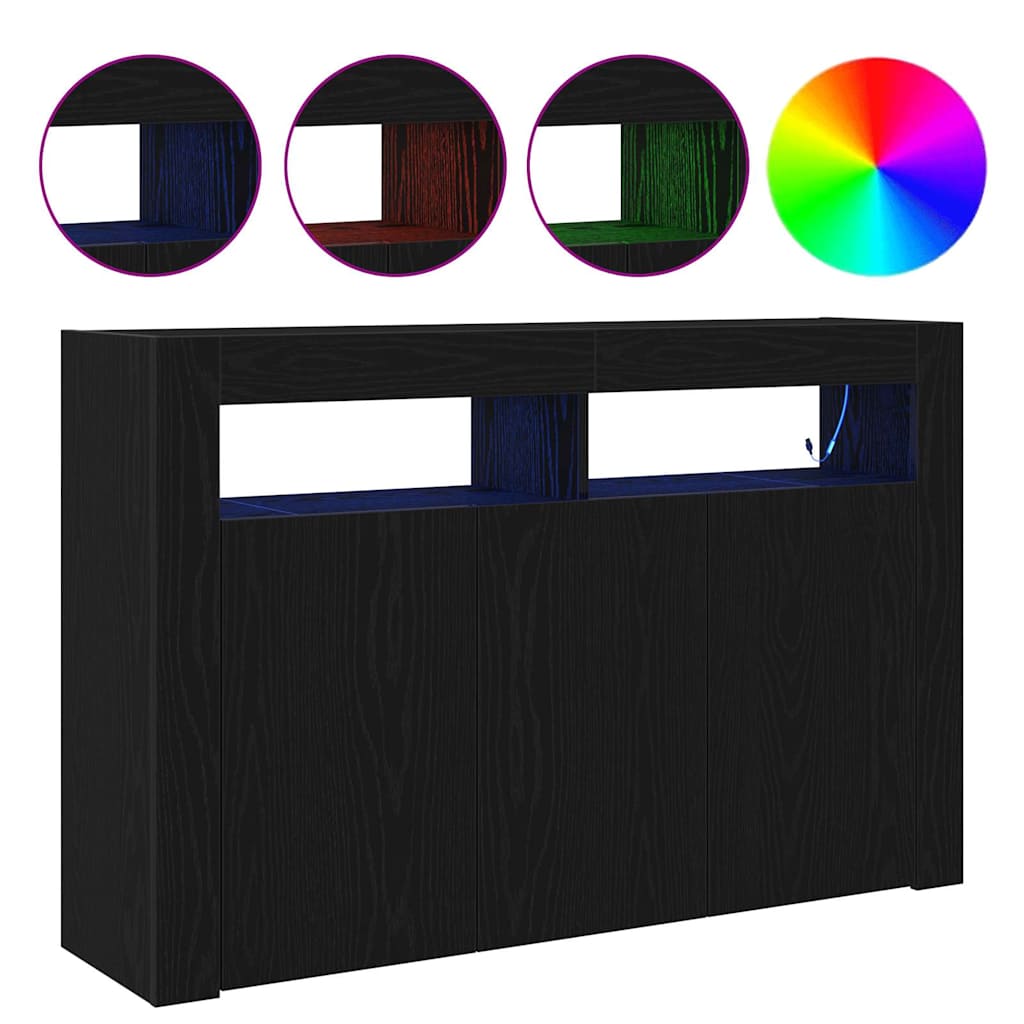 Buffet Chêne noir 116 x 30 x 75 cm Bois d'ingénierie - XIOS