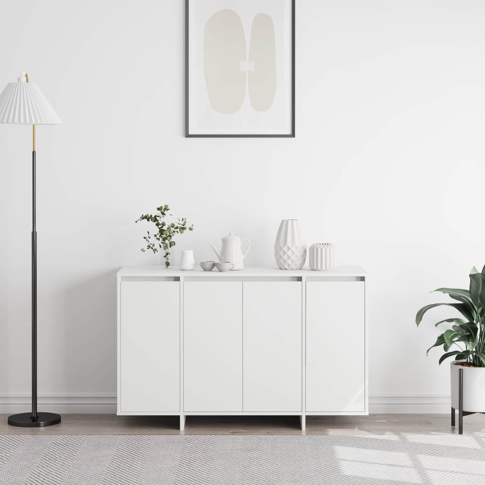 Buffet Blanc 120 x 41 x 75 cm Bois d'ingénierie