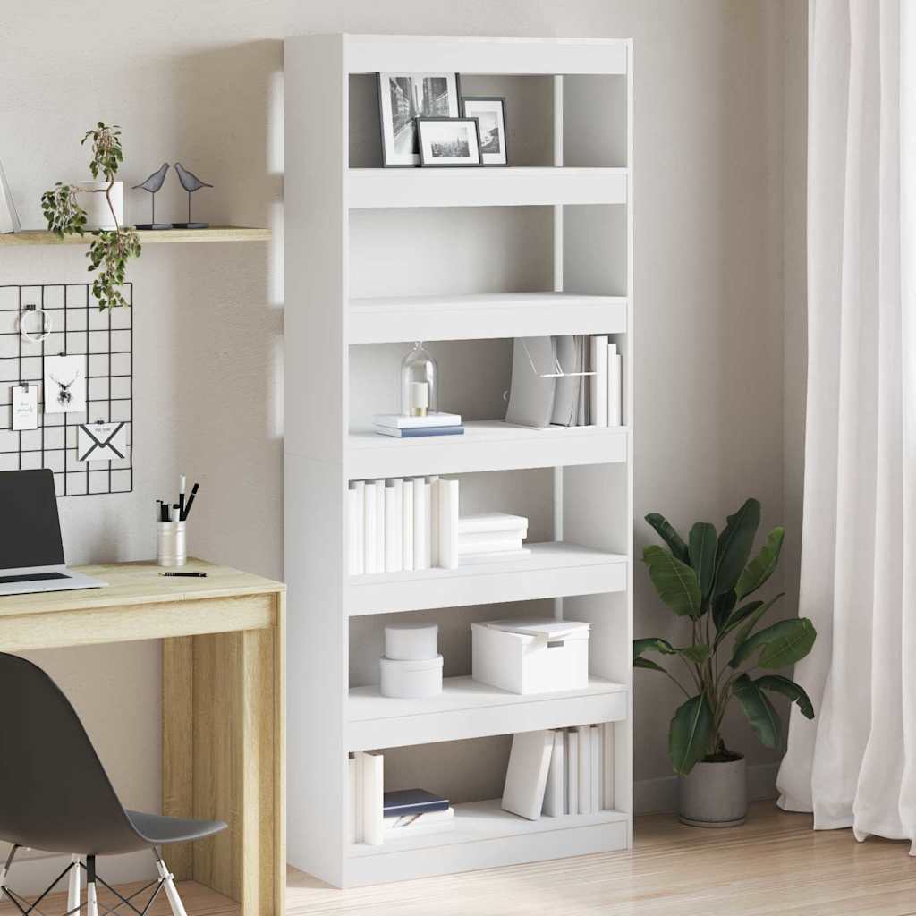 Bibliothèque Blanc 80 x 30 x 198 cm Bois d'ingénierie - XIOS