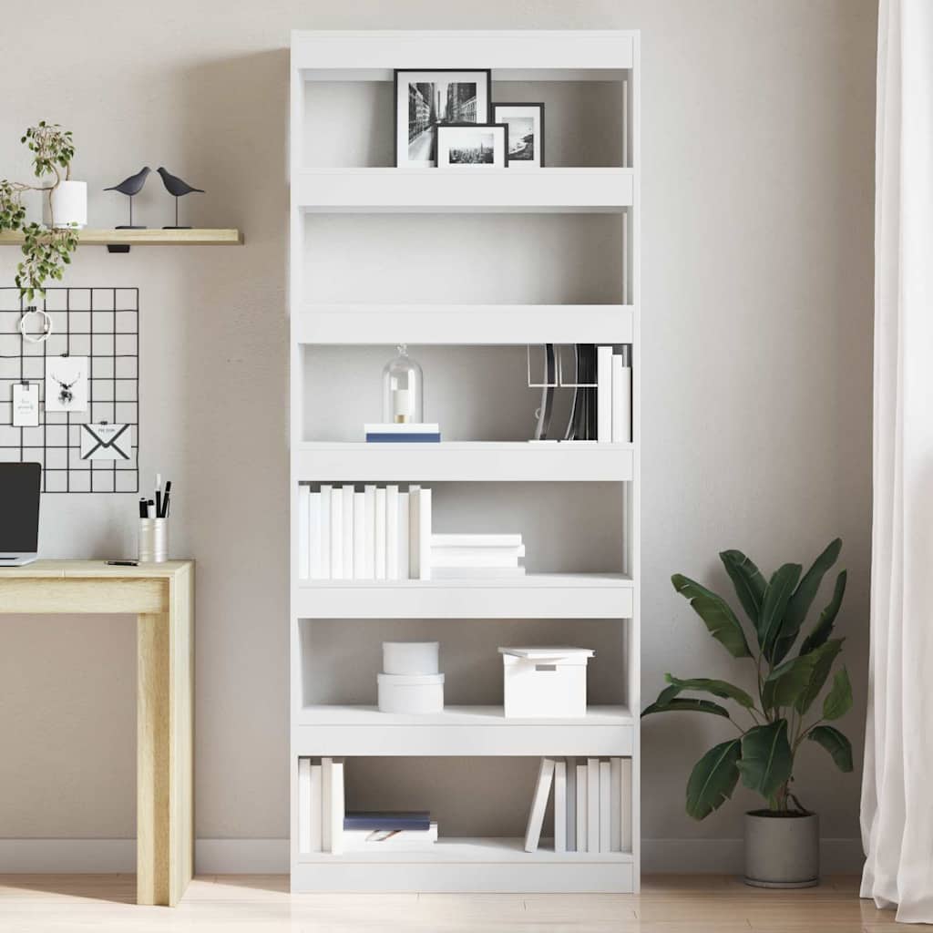 Bibliothèque Blanc 80 x 30 x 198 cm Bois d'ingénierie - XIOS