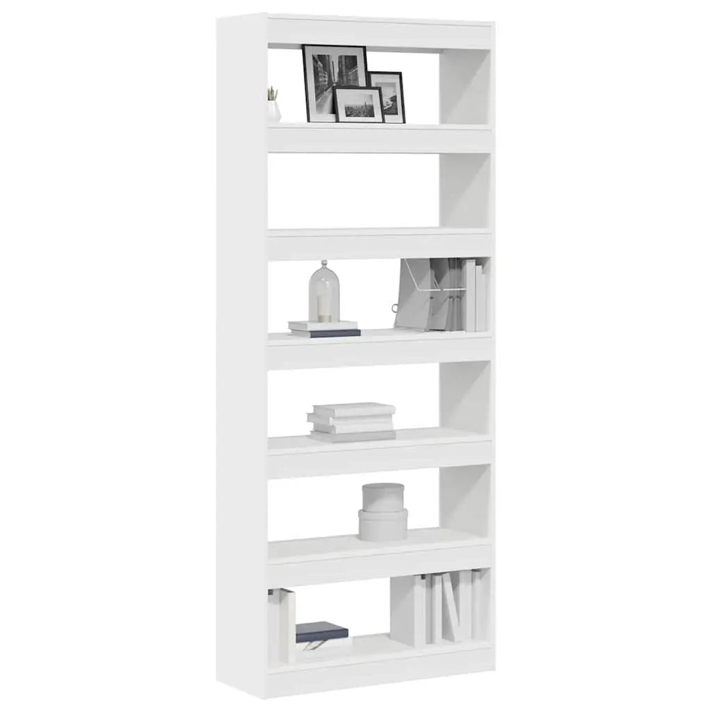 Bibliothèque 6 niveaux 80 x 30 x 198 cm Bois d’ingénierie Blanc - XIOS