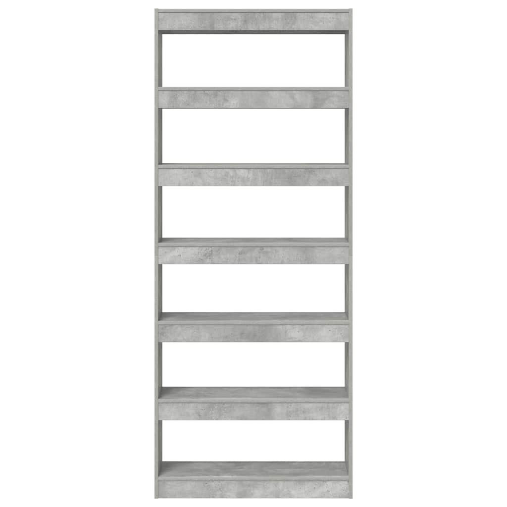 Bibliothèque Gris béton 80 x 30 x 198 cm Bois d'ingénierie - XIOS