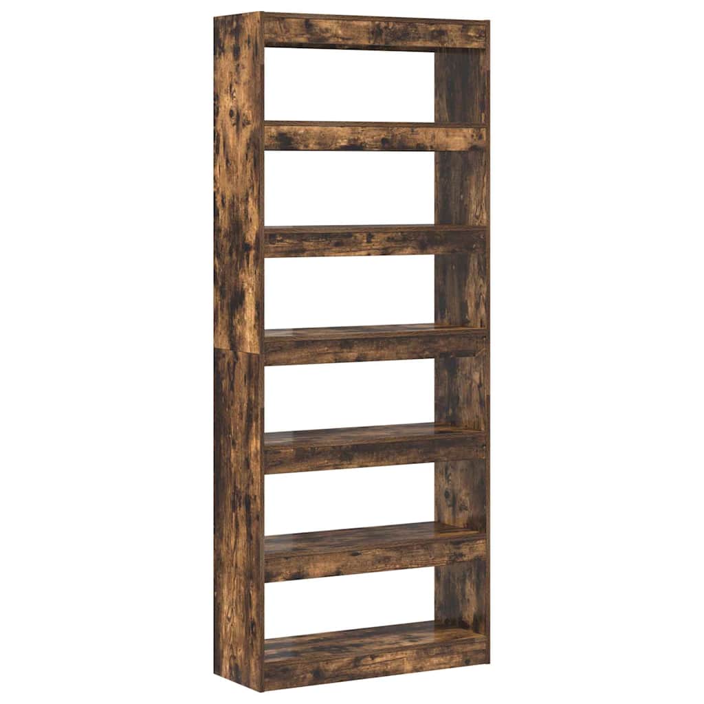 Bibliothèque Chêne fumé 80 x 30 x 198 cm Bois d'ingénierie - XIOS