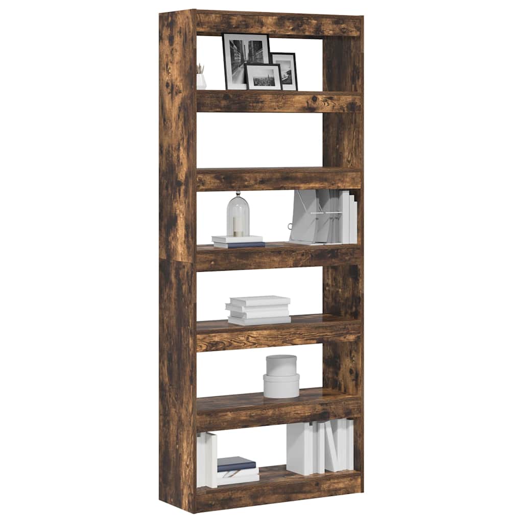 Bibliothèque Chêne fumé 80 x 30 x 198 cm Bois d'ingénierie - XIOS