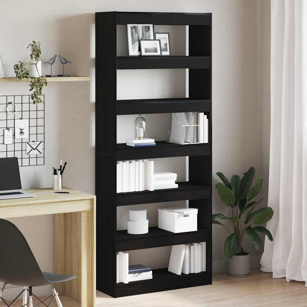 Bibliothèque Chêne noir 80 x 30 x 198 cm Bois d'ingénierie - XIOS