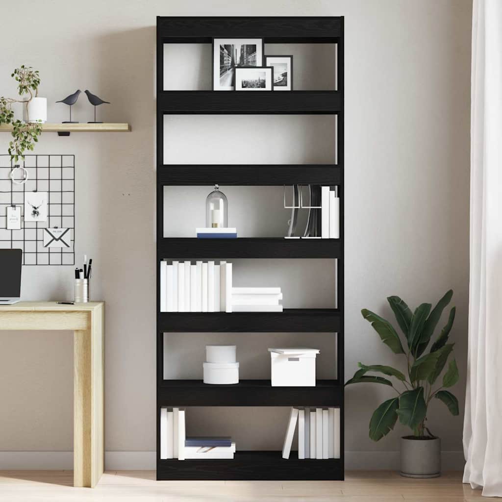 Bibliothèque Chêne noir 80 x 30 x 198 cm Bois d'ingénierie - XIOS