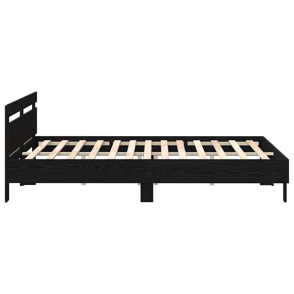 Cadre de lit Chêne noir 180 x 200 cm Bois d'ingénierie
