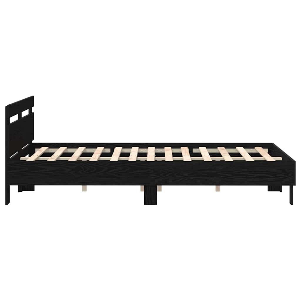 Cadre de lit Chêne noir 150 x 200 cm Bois d'ingénierie - XIOS