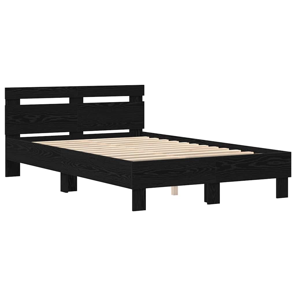 Cadre de lit Chêne noir 135 x 190 cm Bois d'ingénierie - XIOS
