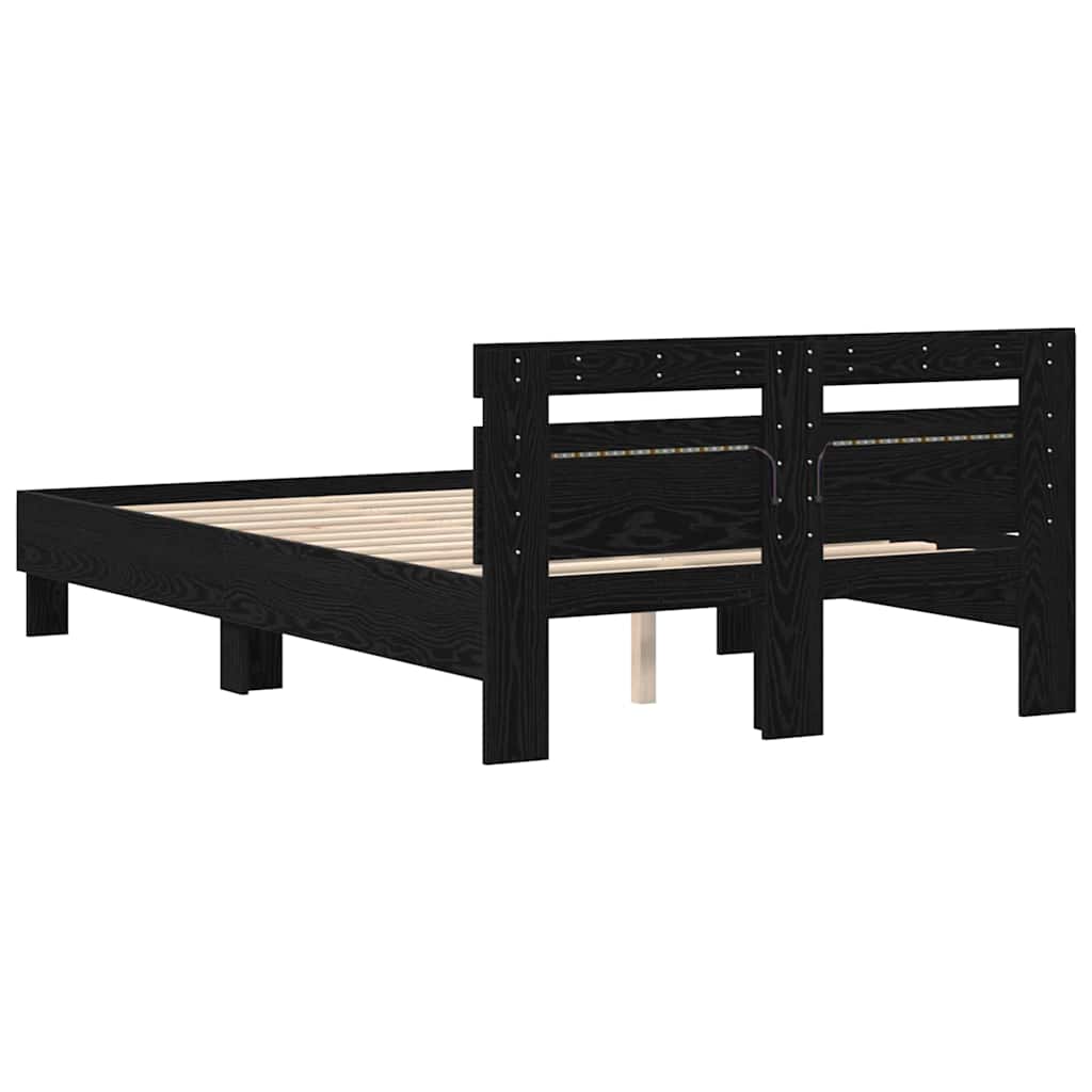 Cadre de lit Chêne noir 120 x 190 cm Bois d'ingénierie - XIOS