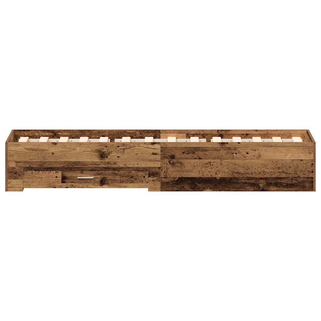 Cadre de lit avec tiroirs avec tiroir Bois ancien 100 x 200 cm - XIOS