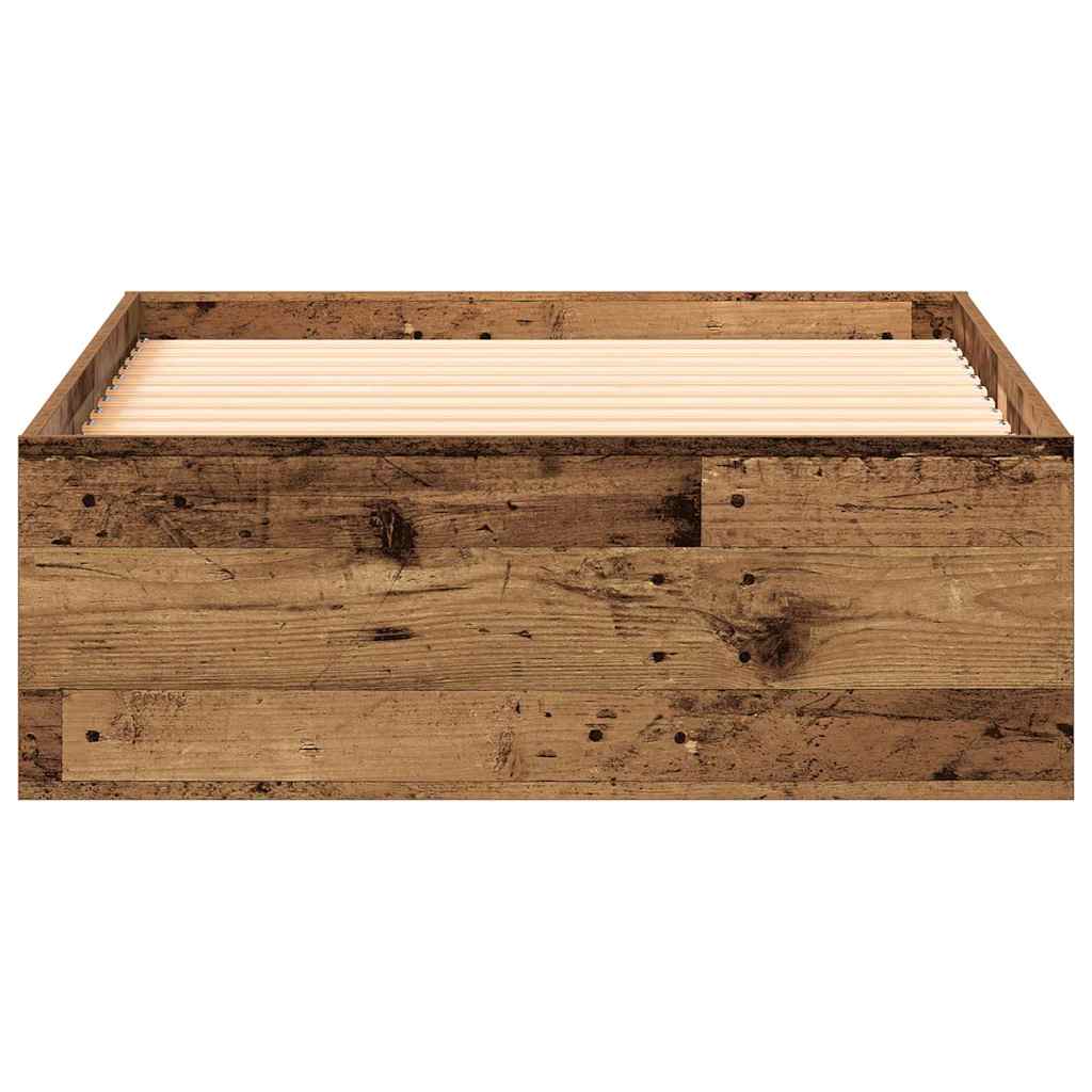 Cadre de lit avec tiroirs avec tiroir Bois ancien 90 x 190 cm - XIOS