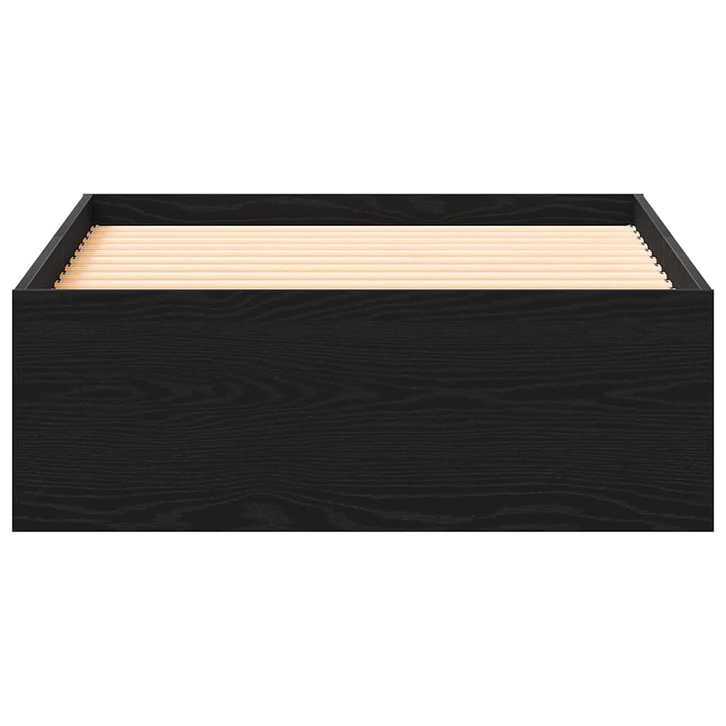 Cadre de lit avec tiroirs avec tiroir Chêne noir 90 x 190 cm - XIOS