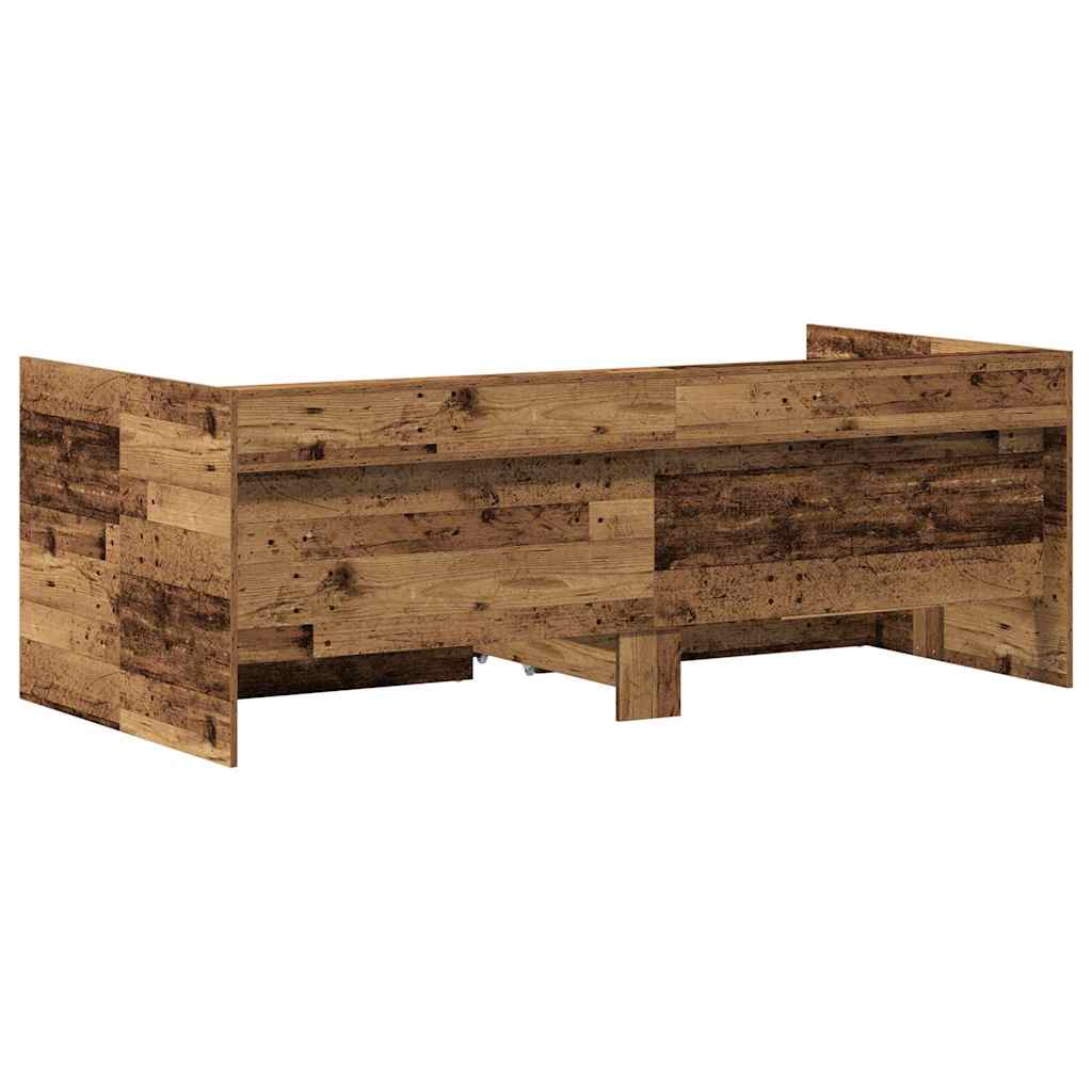 Cadre de lit de jour avec tiroirs Bois ancien 90 x 190 cm - XIOS
