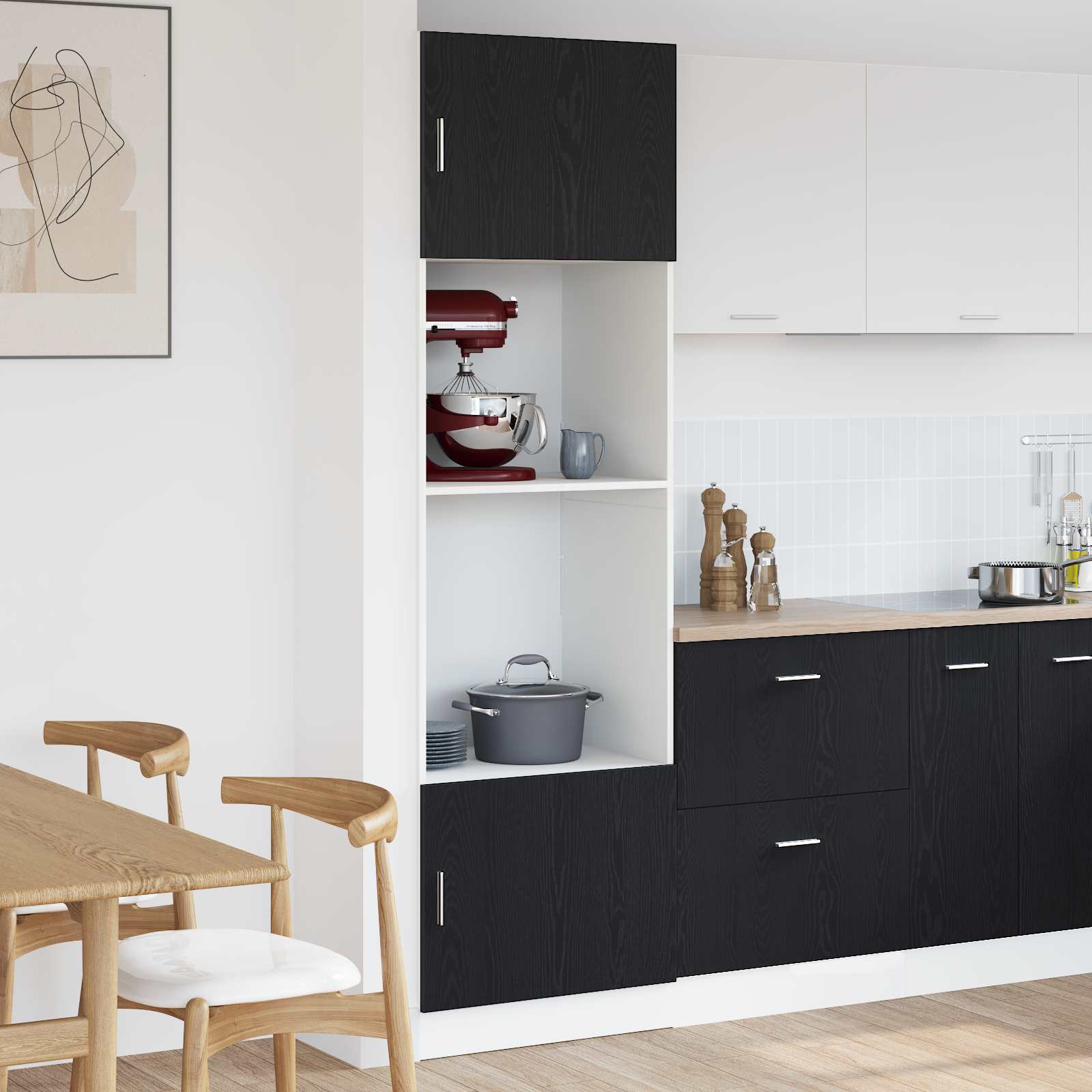 Armoire suspendue Chêne noir 60 x 57 x 207 cm Bois d'ingénierie - XIOS