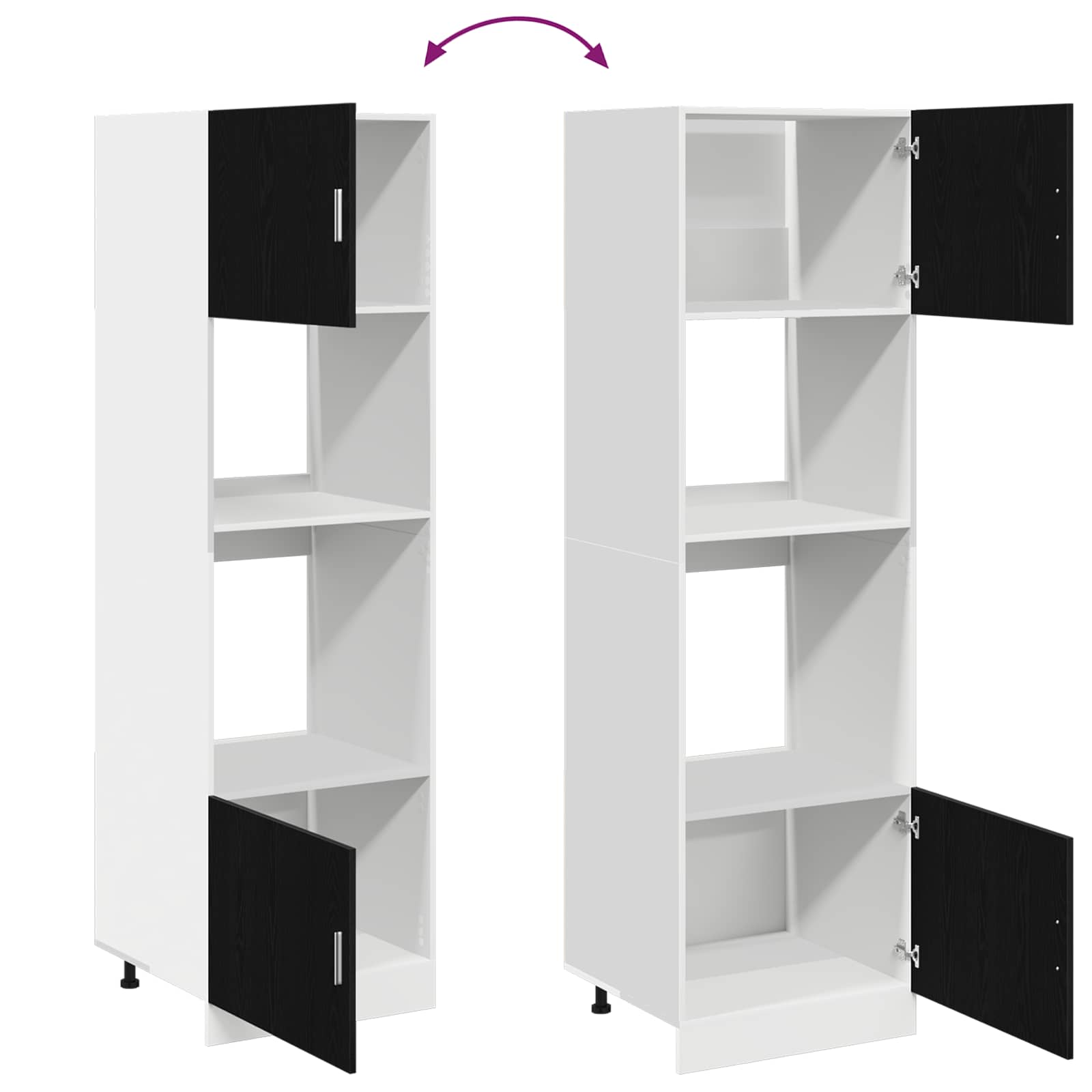 Armoire suspendue Chêne noir 60 x 57 x 207 cm Bois d'ingénierie - XIOS