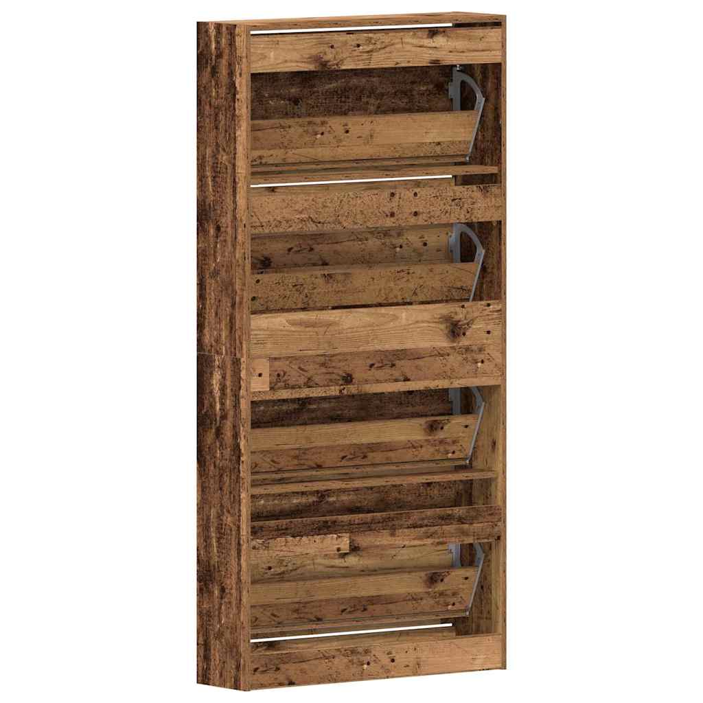 Armoire à chaussures avec porte Bois ancien 80 x 21 x 163.5 cm - XIOS