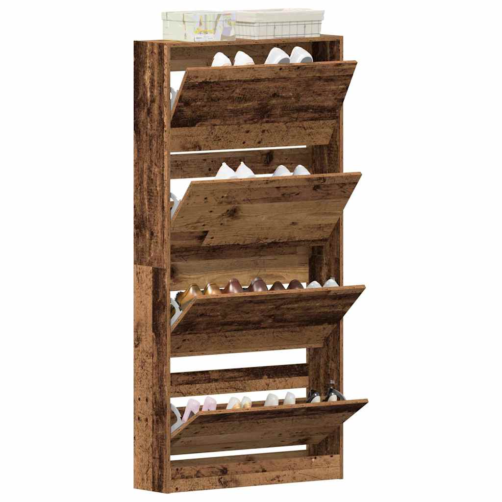 Armoire à chaussures avec porte Bois ancien 80 x 21 x 163.5 cm - XIOS