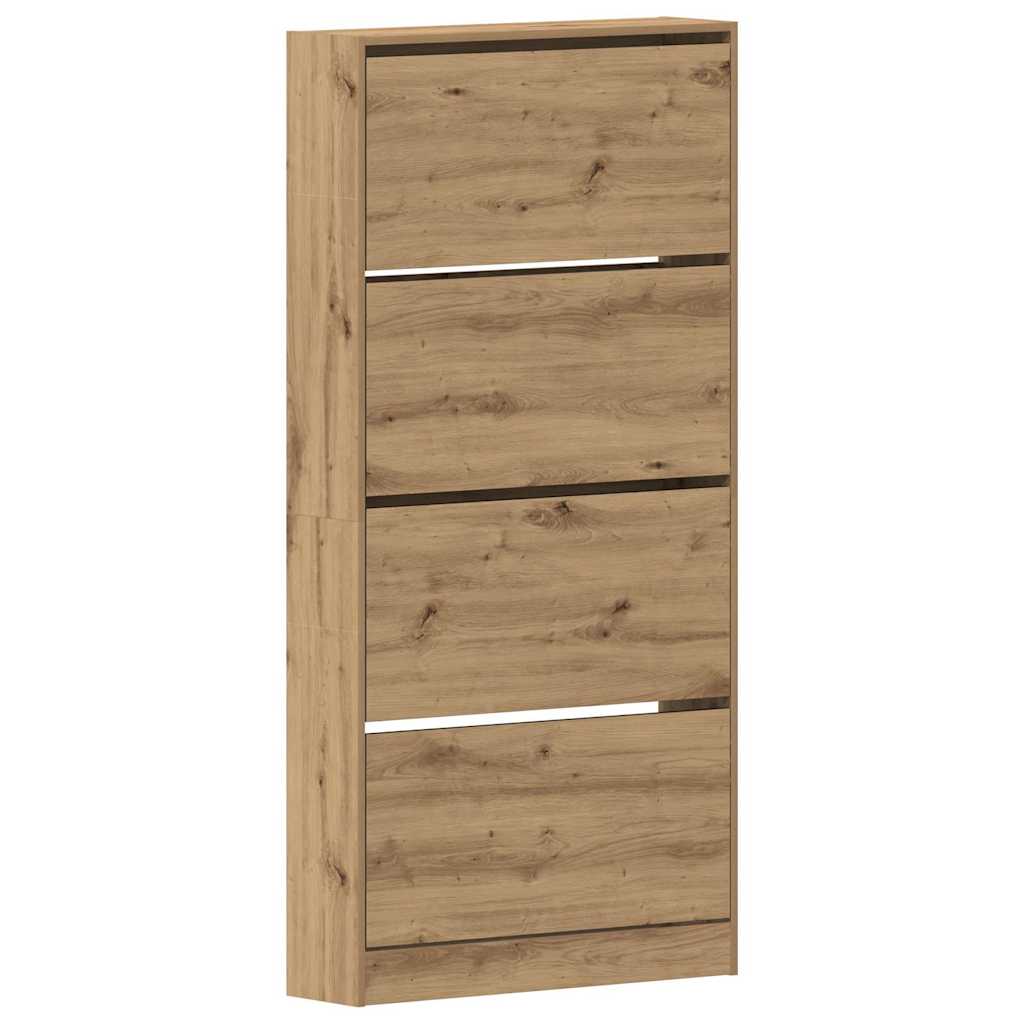 Armoire à chaussures chêne artisanal 80 x 21 x 163.5 cm - XIOS