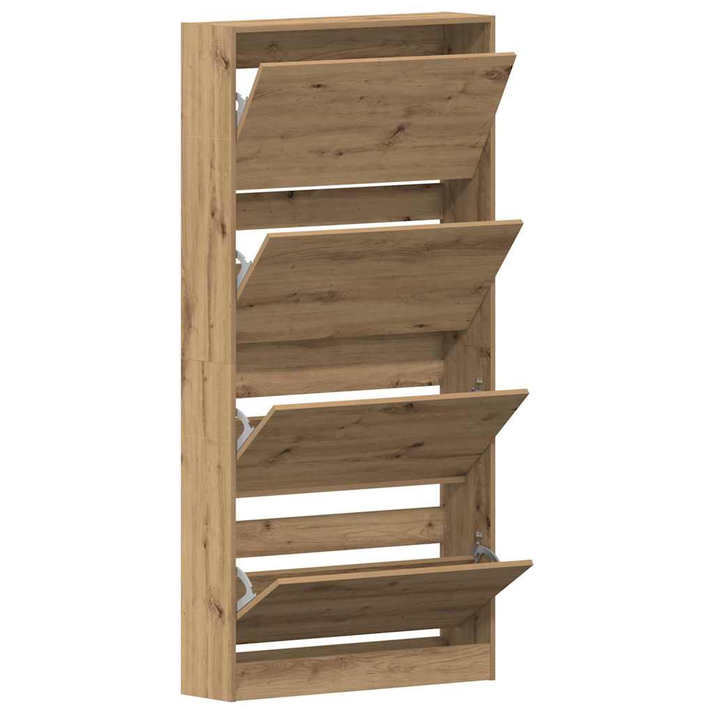 Armoire à chaussures chêne artisanal 80 x 21 x 163.5 cm - XIOS
