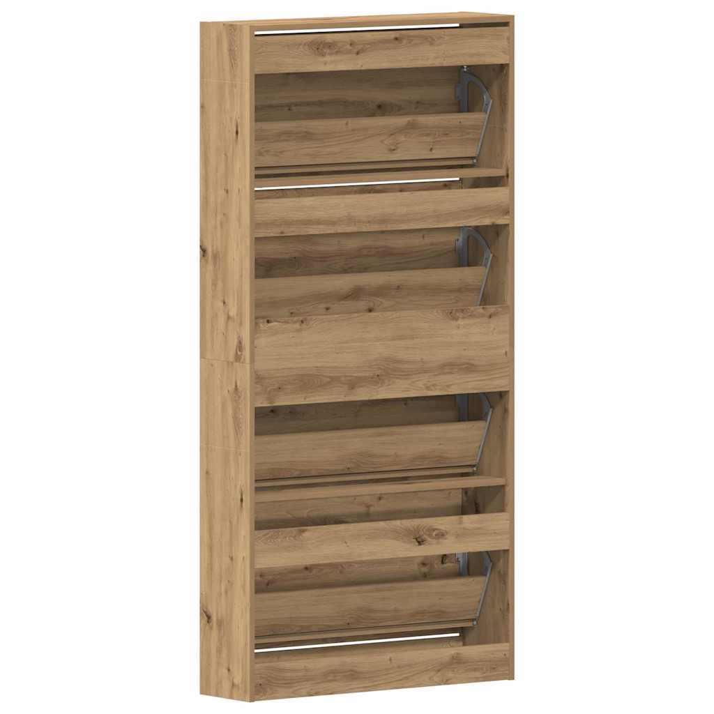 Armoire à chaussures chêne artisanal 80 x 21 x 163.5 cm - XIOS