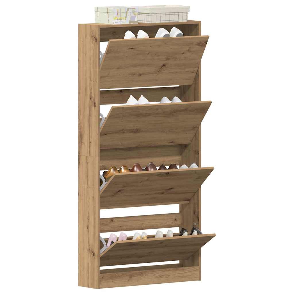 Armoire à chaussures chêne artisanal 80 x 21 x 163.5 cm - XIOS