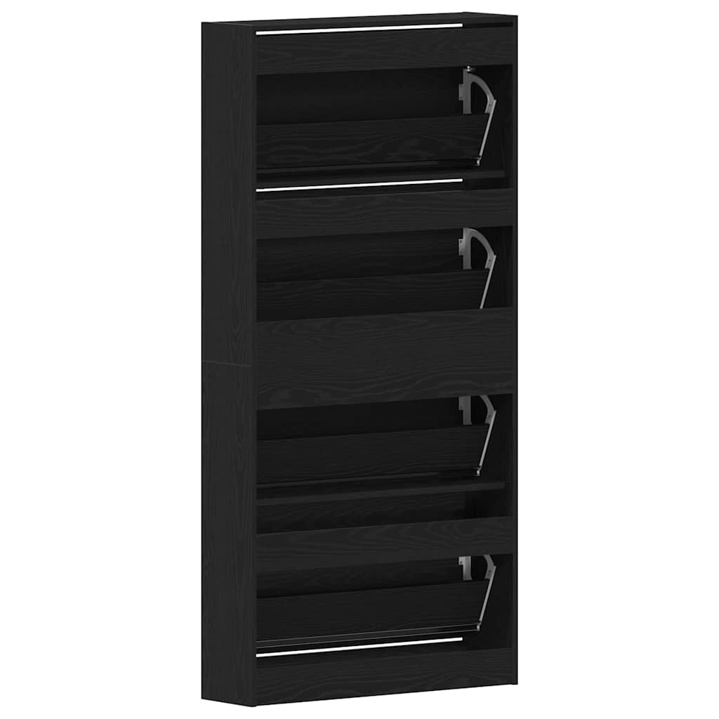 Armoire à chaussures avec porte Chêne noir 80 x 21 x 163.5 cm - XIOS
