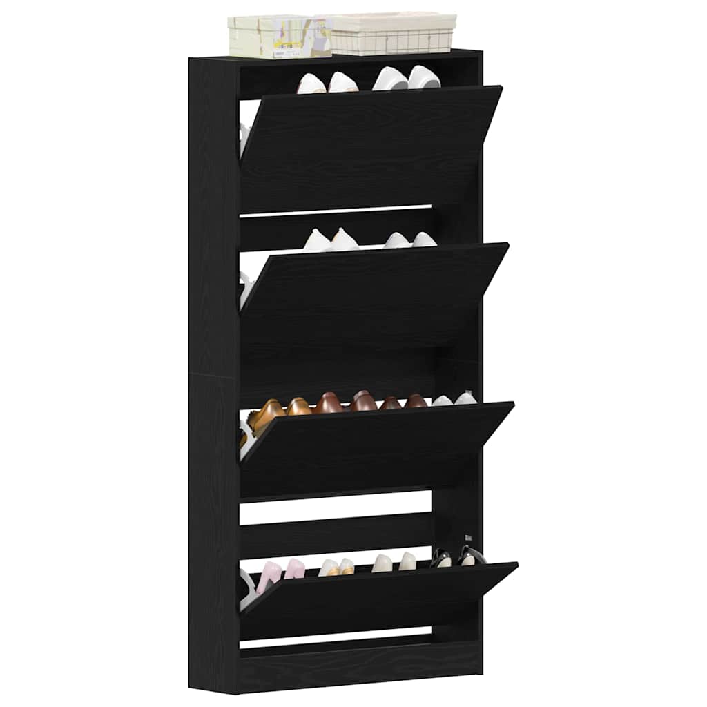 Armoire à chaussures avec porte Chêne noir 80 x 21 x 163.5 cm - XIOS