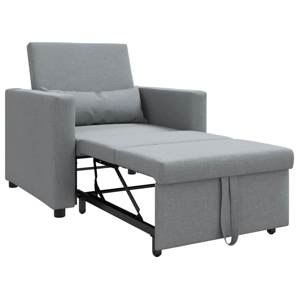 Canapé Lit Simple Gris clair 90 x 165 x 87 cm tissu - XIOS